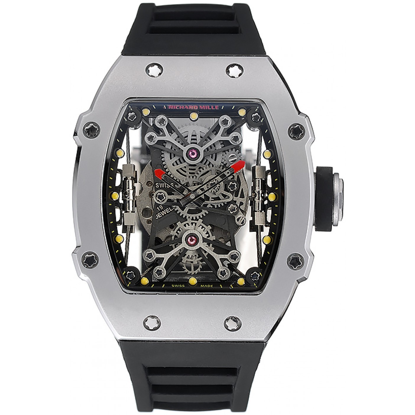 Richard Mille Tourbillion Rafael Nadal RM27-01 Silver Case Black Rubber Bracelet 1454254